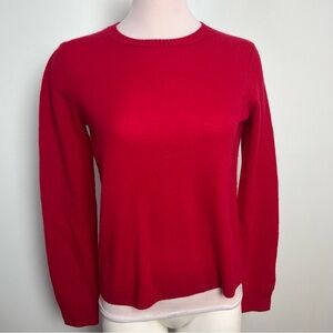 Caslon 100% Cashmere Vibrant Red Crewneck Sweater Women’s Size Small